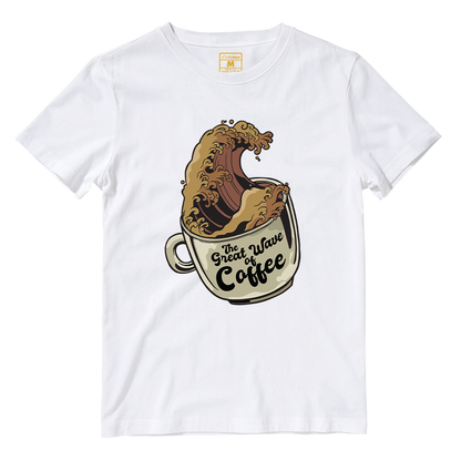 Cotton Shirt: Coffee Wave