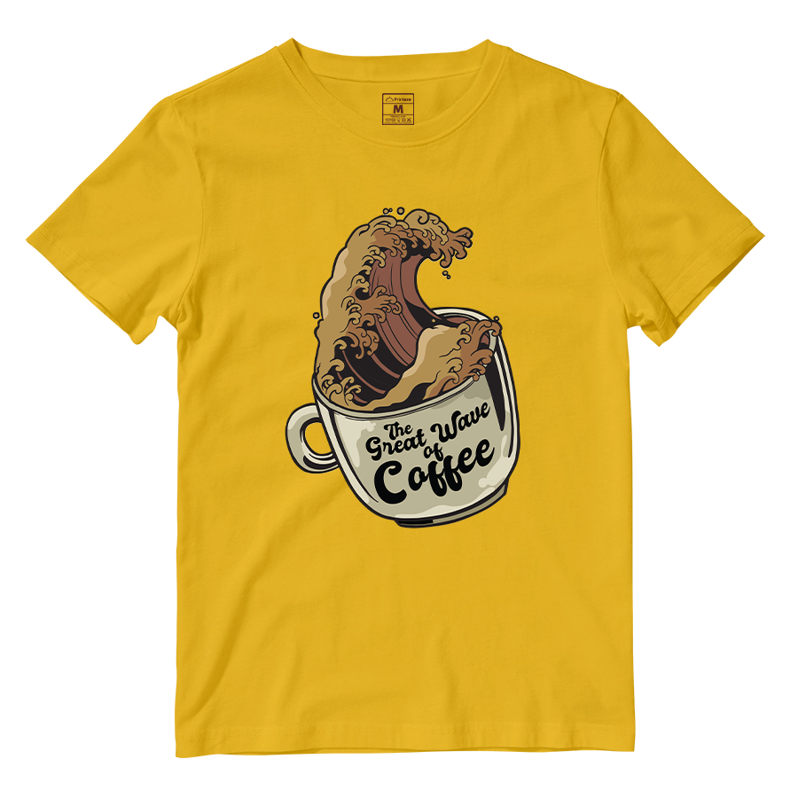 Cotton Shirt: Coffee Wave