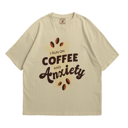 Premium Oversized Cotton Shirt: Coffee and Anxiety