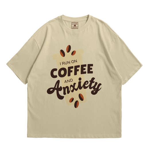 Premium Oversized Cotton Shirt: Coffee and Anxiety
