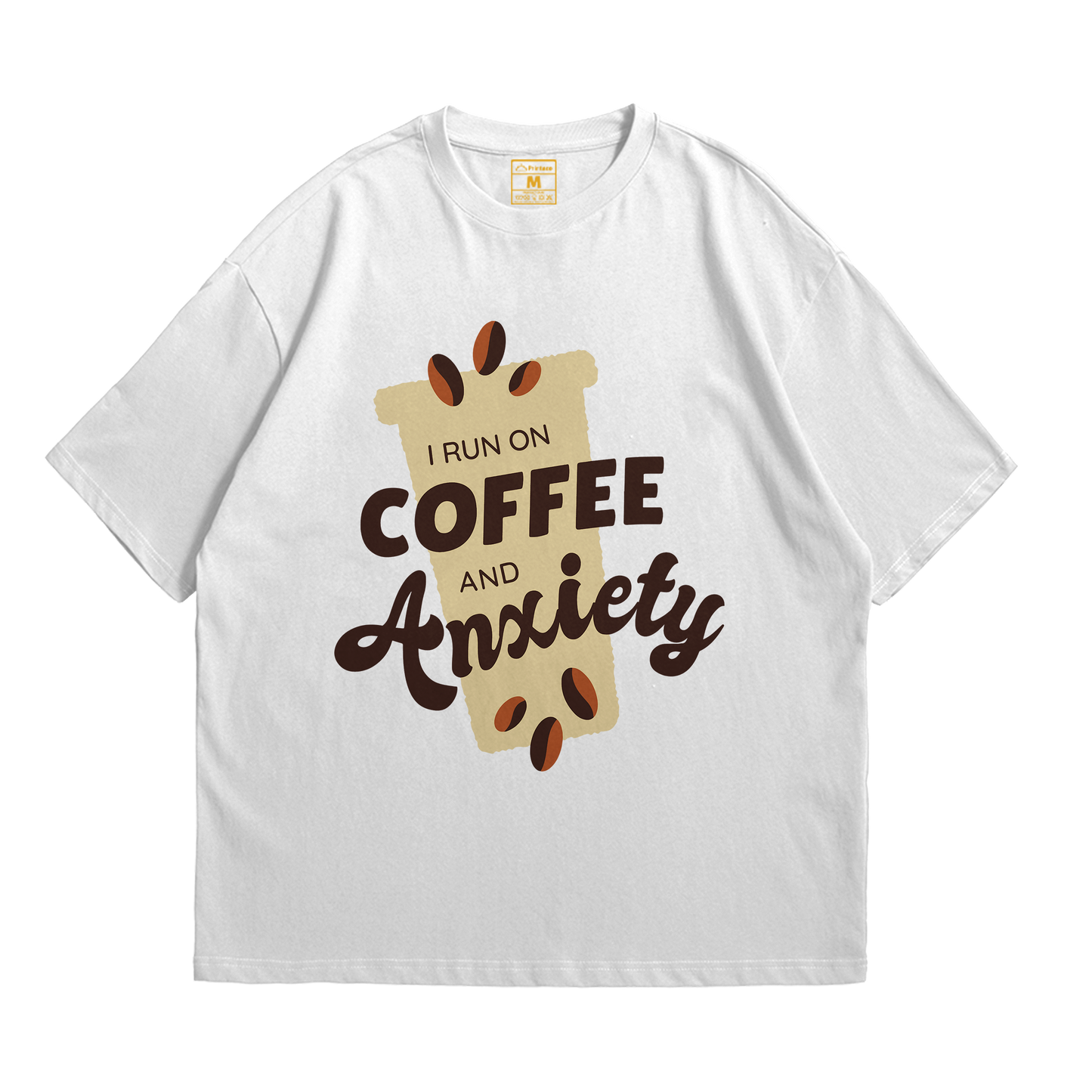 Premium Oversized Cotton Shirt: Coffee and Anxiety