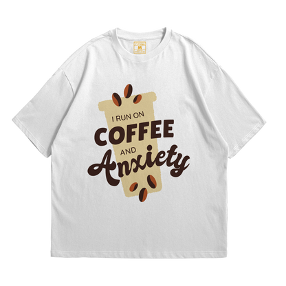 Premium Oversized Cotton Shirt: Coffee and Anxiety