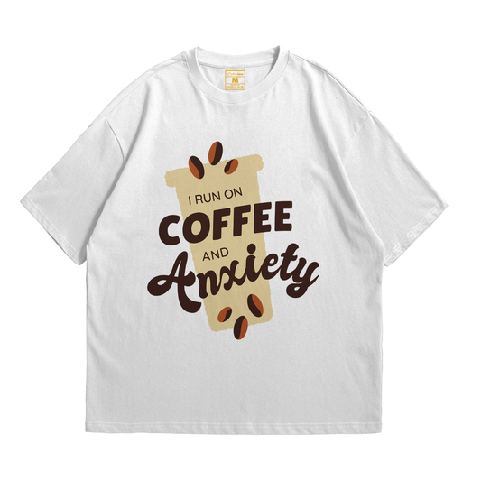 Premium Oversized Cotton Shirt: Coffee and Anxiety