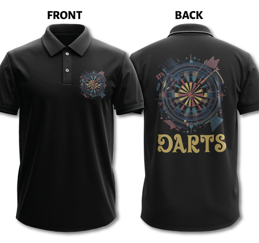 Drifit Polo Shirt: Colorful Darts (Front & Back)