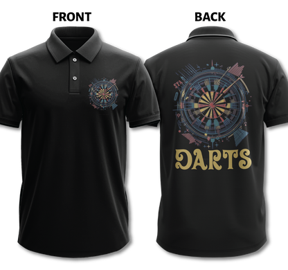 Drifit Polo Shirt: Colorful Darts (Front & Back)