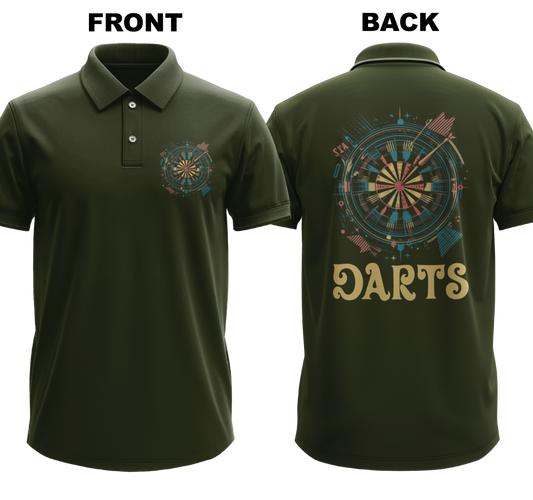 Drifit Polo Shirt: Colorful Darts (Front & Back)