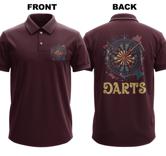 Drifit Polo Shirt: Colorful Darts (Front & Back)