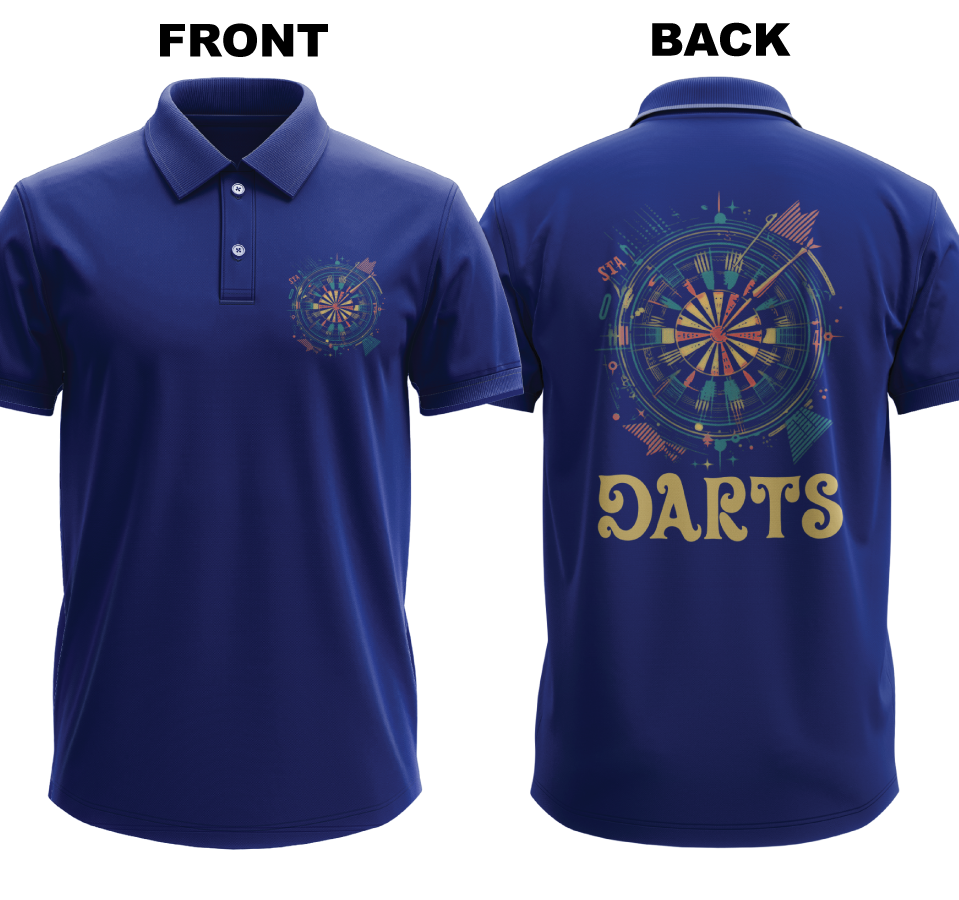 Drifit Polo Shirt: Colorful Darts (Front & Back)