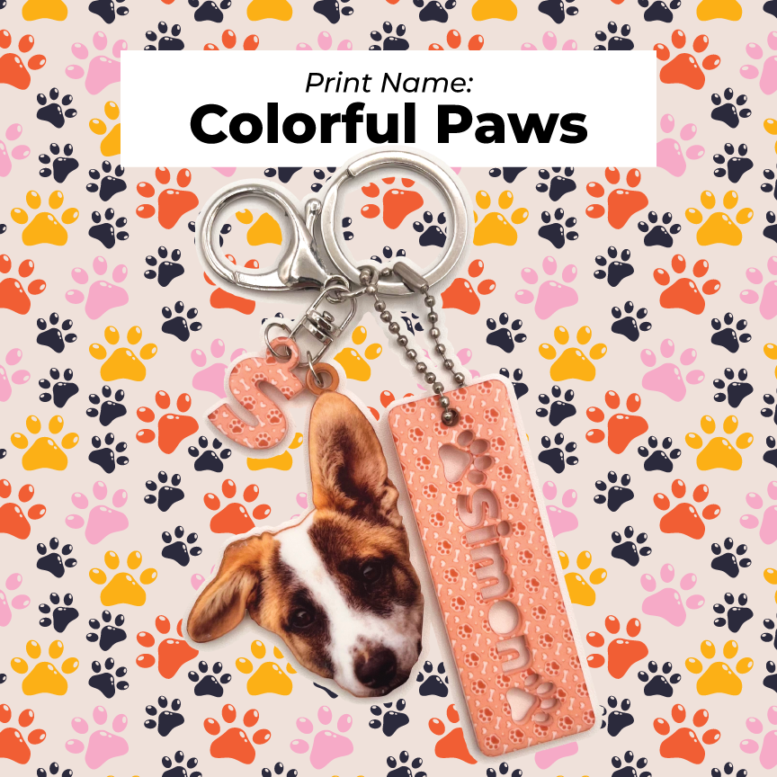 Acrylic Pet Bag Charm: Dog Name Set