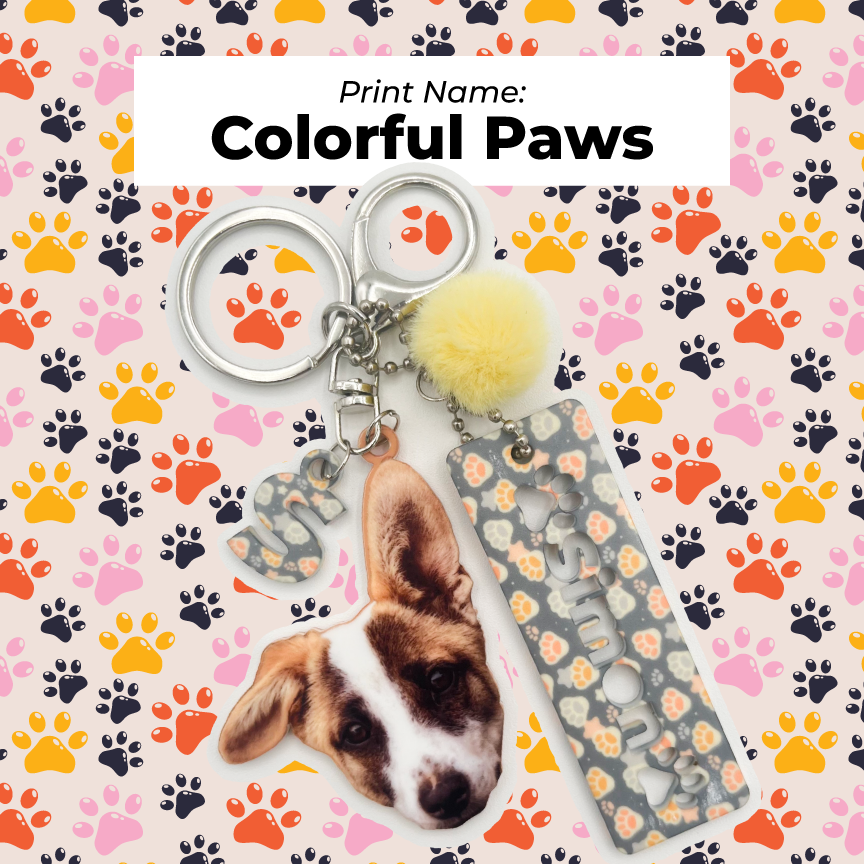 Acrylic Pet Bag Charm: Dog Pompom Set