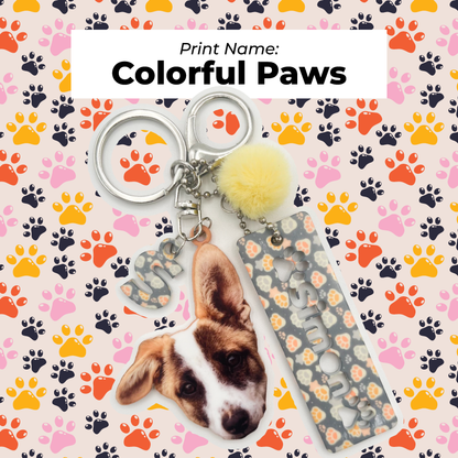 Acrylic Pet Bag Charm: Dog Pompom Set