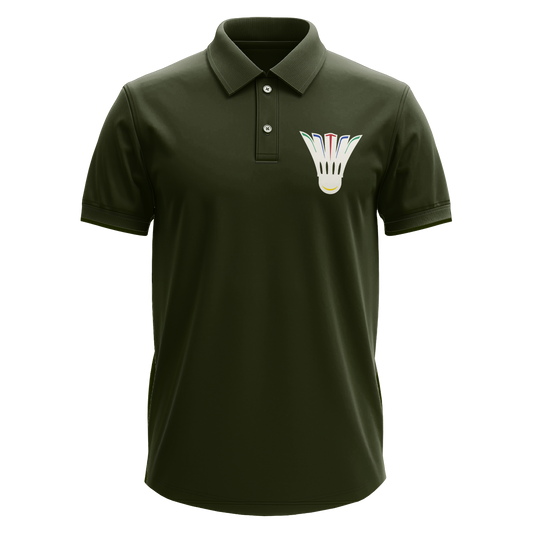 Drifit Polo Shirt: Colorful Shuttlecock Pocket