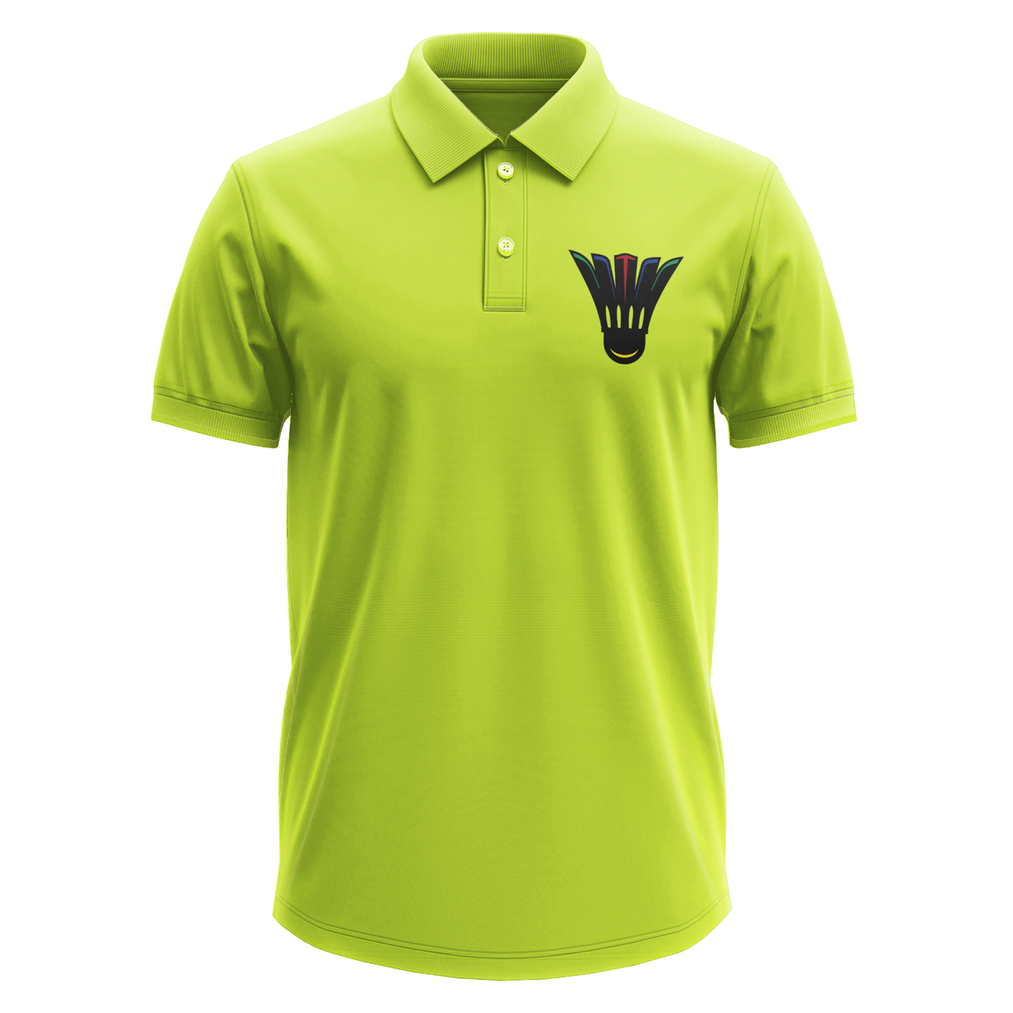 Drifit Polo Shirt: Colorful Shuttlecock Pocket
