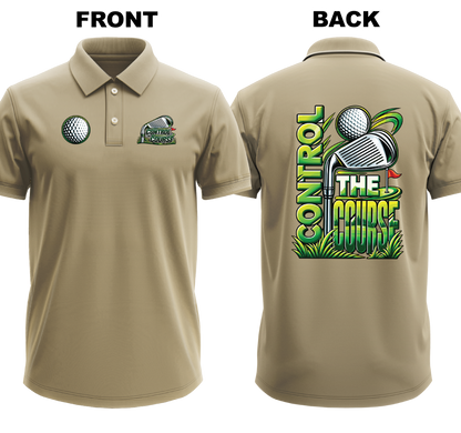 Drifit Polo Shirt: Control Course (Front & Back)
