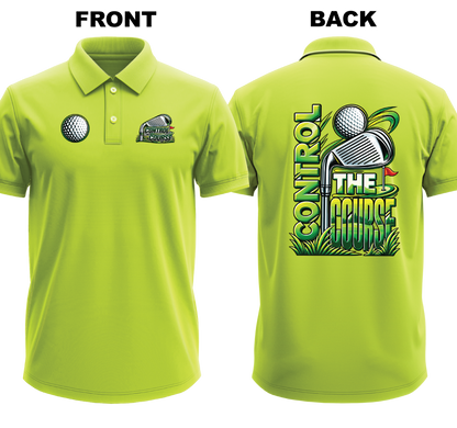 Drifit Polo Shirt: Control Course (Front & Back)