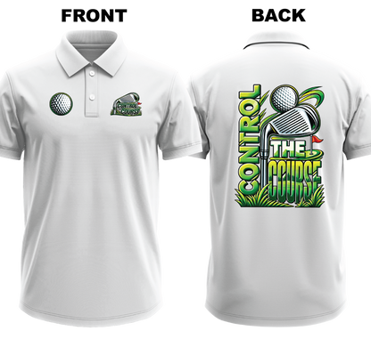 Drifit Polo Shirt: Control Course (Front & Back)