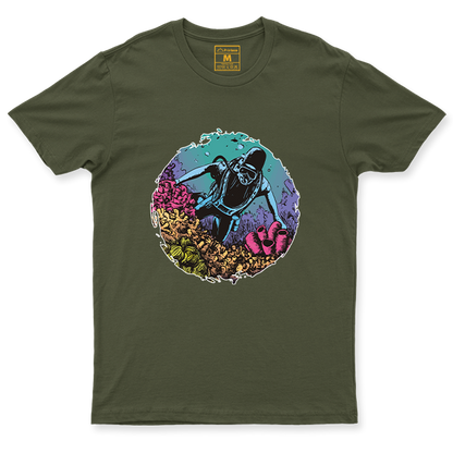 Drifit Shirt: Coral Reef Diver