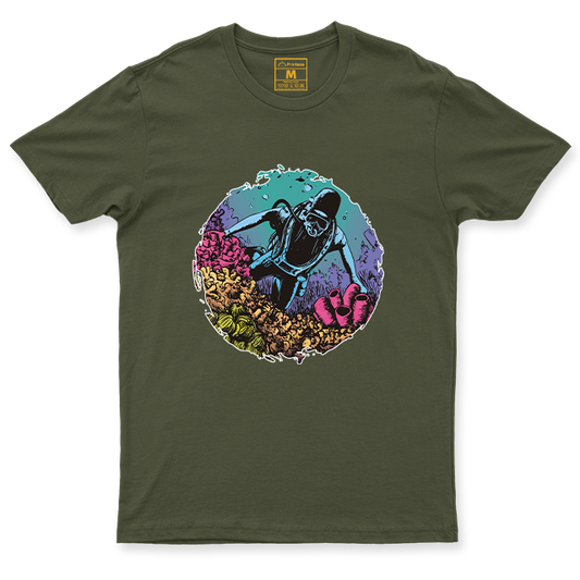 Drifit Shirt: Coral Reef Diver