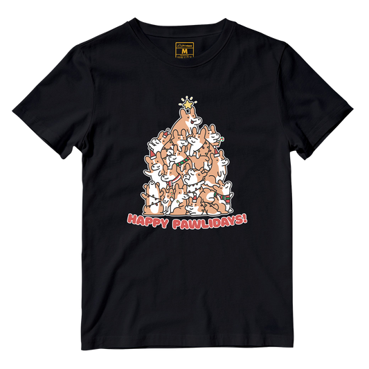 Cotton Shirt: Corgies Christmas Tree