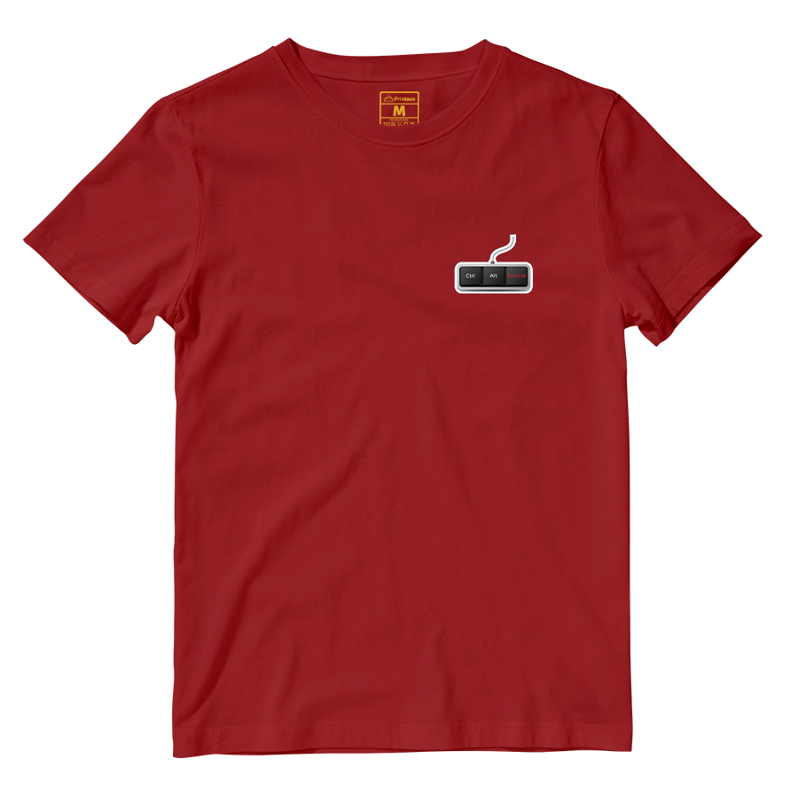 Cotton Shirt: Ctrl Alt Survive Pocket