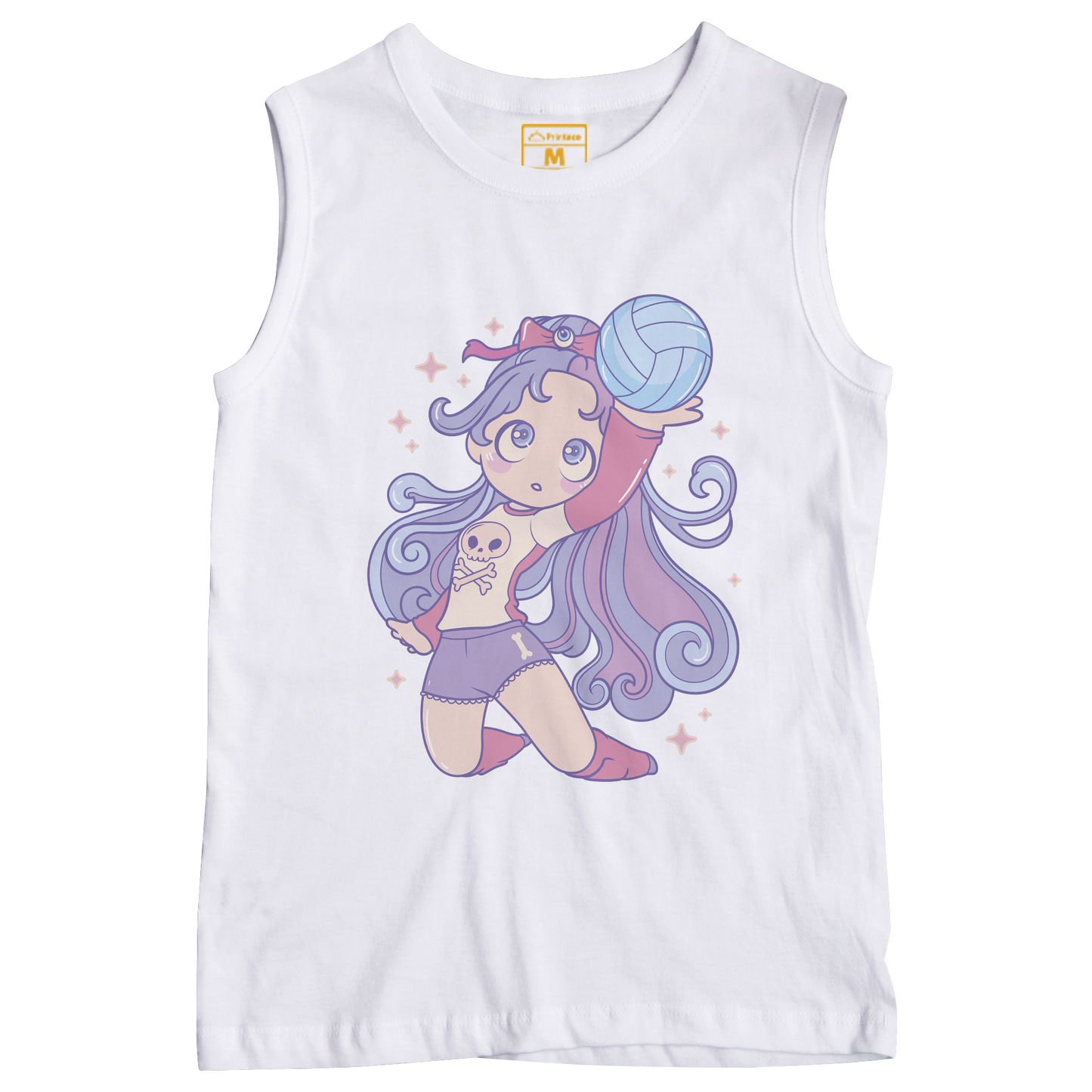 Sleeveless Drifit Shirt: Cute Girl Volleyball