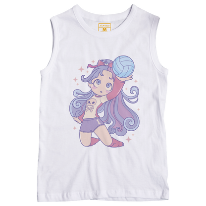 Sleeveless Drifit Shirt: Cute Girl Volleyball