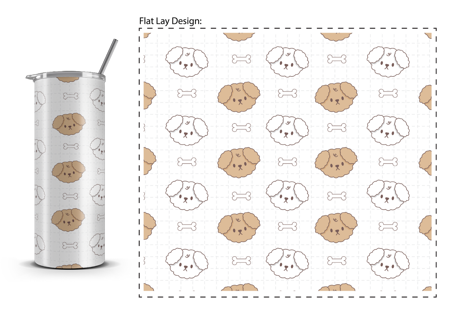 20oz. Slim Tumbler: Cute Dog