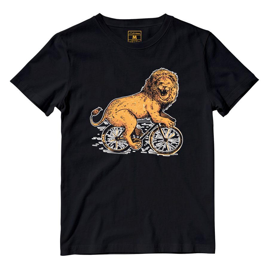 Cotton Shirt: Cyclist Lion