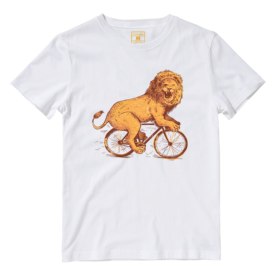 Cotton Shirt: Cyclist Lion