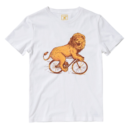 Cotton Shirt: Cyclist Lion