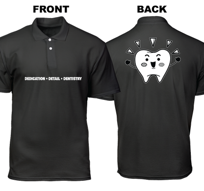 Cotton Polo Shirt: Dedication Detail Dentistry  (Front and Back)