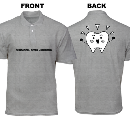Cotton Polo Shirt: Dedication Detail Dentistry  (Front and Back)