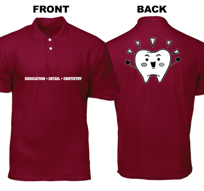 Cotton Polo Shirt: Dedication Detail Dentistry  (Front and Back)