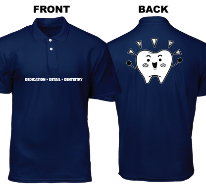 Cotton Polo Shirt: Dedication Detail Dentistry  (Front and Back)