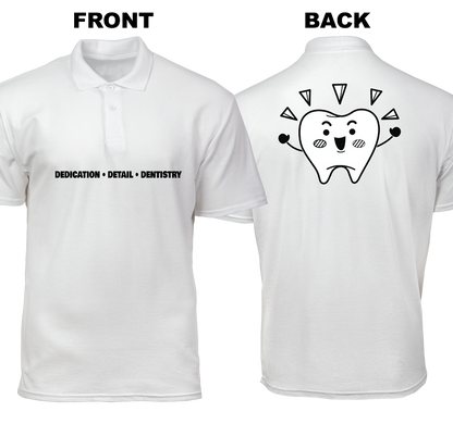 Cotton Polo Shirt: Dedication Detail Dentistry  (Front and Back)