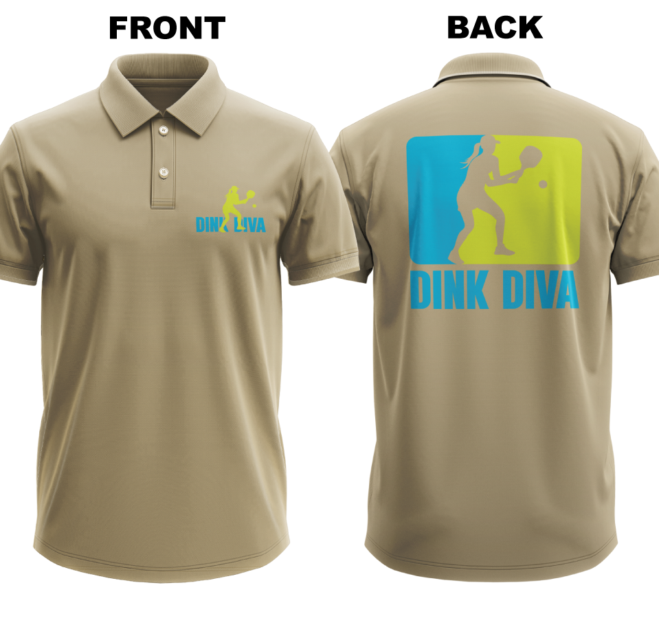 Drifit Polo Shirt: Dink Diva (Front & Back)
