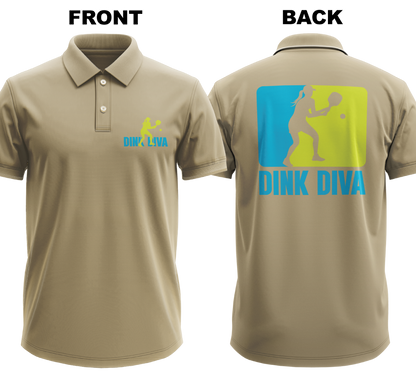 Drifit Polo Shirt: Dink Diva (Front & Back)