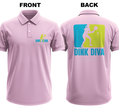 Drifit Polo Shirt: Dink Diva (Front & Back)