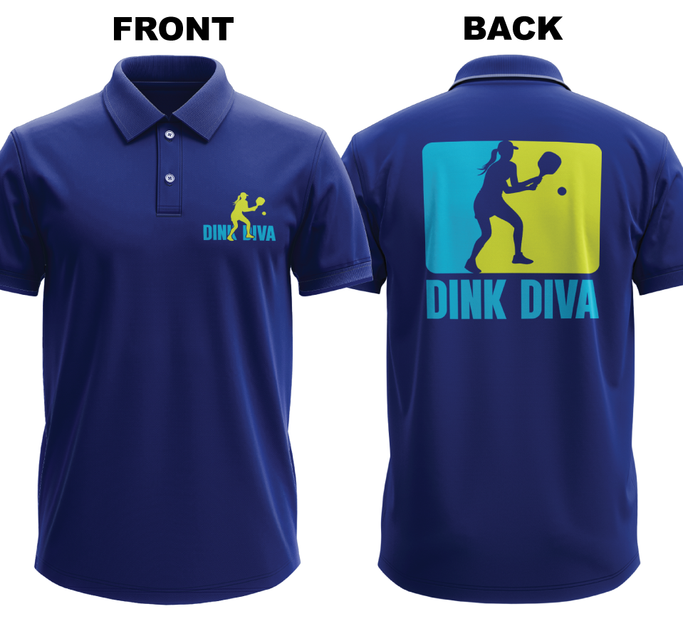 Drifit Polo Shirt: Dink Diva (Front & Back)