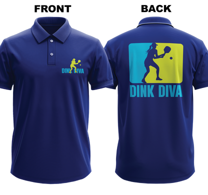 Drifit Polo Shirt: Dink Diva (Front & Back)