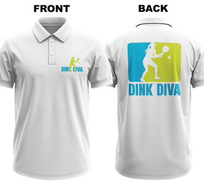 Drifit Polo Shirt: Dink Diva (Front & Back)