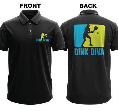 Drifit Polo Shirt: Dink Diva (Front & Back)