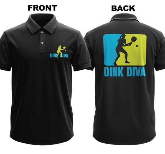Drifit Polo Shirt: Dink Diva (Front & Back)