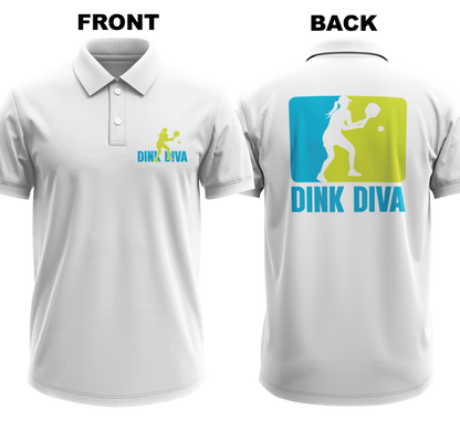 Drifit Polo Shirt: Dink Diva (Front & Back)