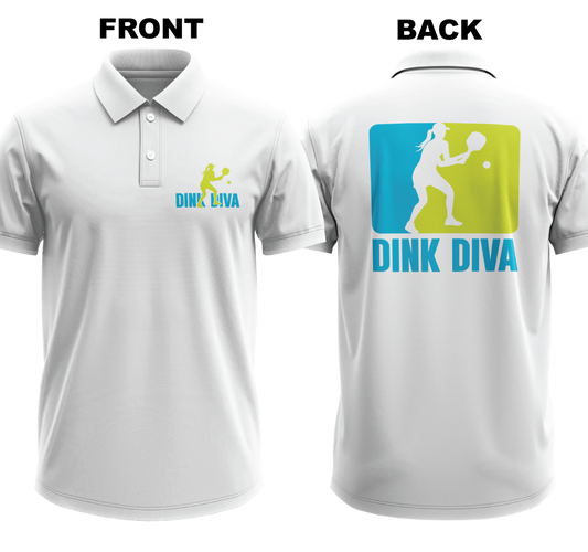 Drifit Polo Shirt: Dink Diva (Front & Back)