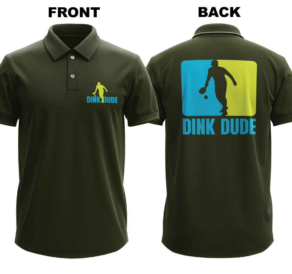 Drifit Polo Shirt: Dink Dude (Front & Back)