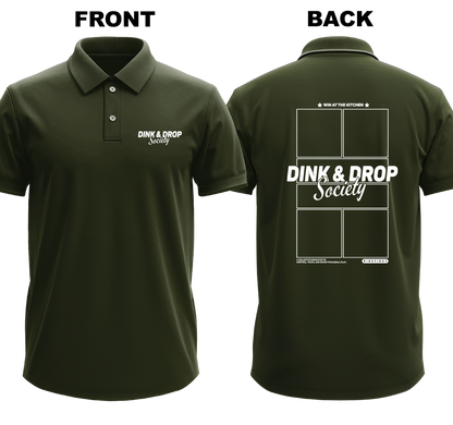 Drifit Polo Shirt: Dink and Drop Society (Front & Back)