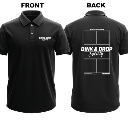 Drifit Polo Shirt: Dink and Drop Society (Front & Back)