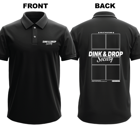 Drifit Polo Shirt: Dink and Drop Society (Front & Back)