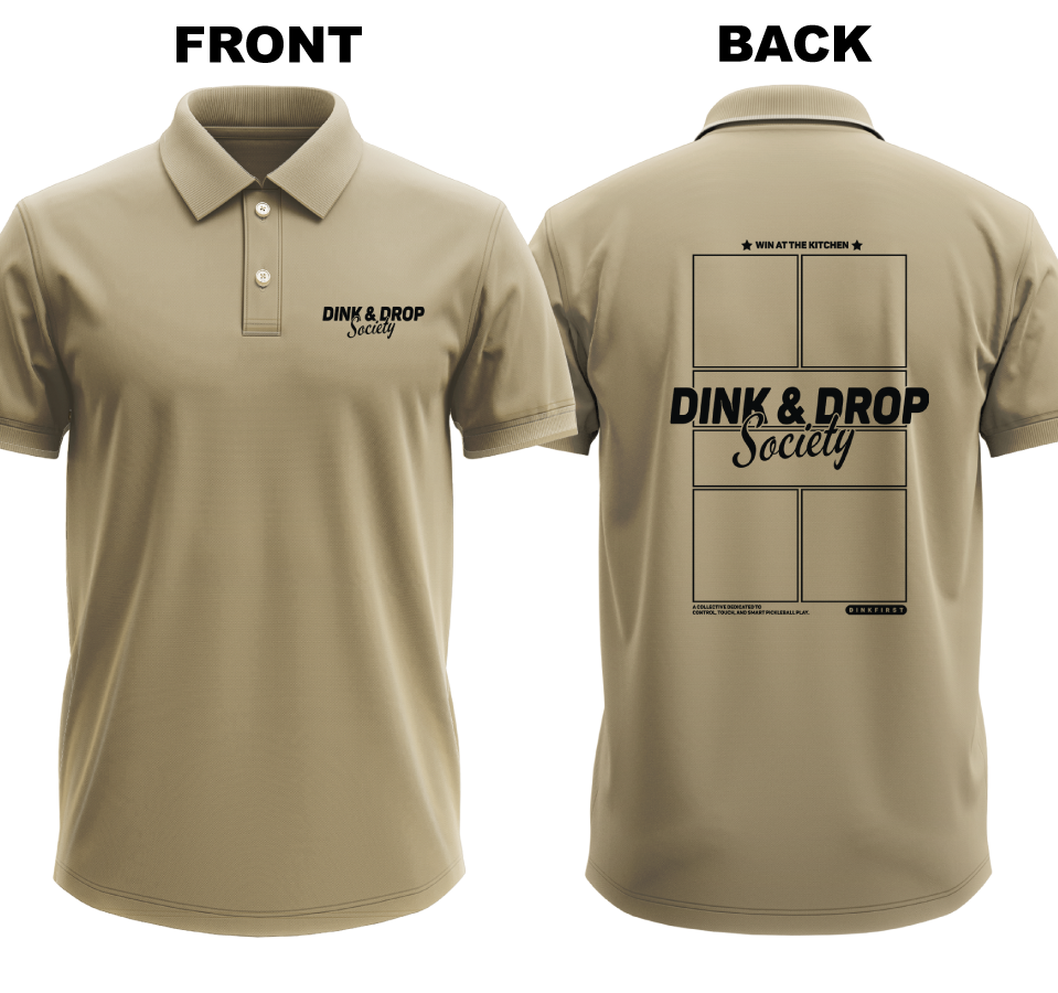 Drifit Polo Shirt: Dink and Drop Society (Front & Back)